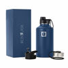 Picture of IRON °FLASK Camping & Hiking Hydration Flask, Wide Mouth, 3 Spout Lids, Stainless Steel Outdoor Water Bottle, Double Walled, Insulated Thermos, Metal Canteen - Twilight Blue, 64 Oz