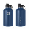 Picture of IRON °FLASK Camping & Hiking Hydration Flask, Wide Mouth, 3 Spout Lids, Stainless Steel Outdoor Water Bottle, Double Walled, Insulated Thermos, Metal Canteen - Twilight Blue, 64 Oz