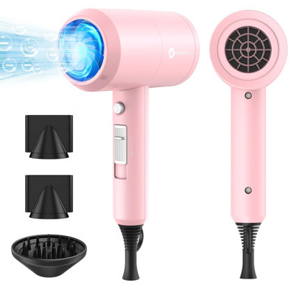 Picture of Slopehill Ionic Hair Dryer, Powerful 1800W Fast Drying Low Noise Blow Dryer with 2 Concentrator Nozzle 1 Diffuser Attachments for Home Salon Travel