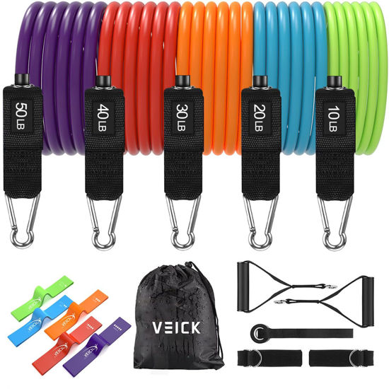 Picture of VEICK Resistance Bands, Exercise Bands, Workout Bands, Resistance Bands for Working Out with Handles for Men and Women, Exercising Bands for Fitness Weights Work Out at Home