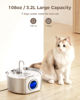 Picture of Cat Water Fountain Stainless Steel: 108oz/3.2L Cat Fountain for Drinking- Pet Water Fountain for Cats Inside - Automatic Cat Water Dispenser Bowl - Cat Feeding & Watering Supplies - Water Level Window