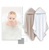 Picture of BAMBOO QUEEN 2 Pack Baby Bath Towel - Rayon Made from Bamboo, Ultra Soft Hooded Towels for Kids - X Large Size for 0-7 Yrs (White and Brown, 37.5 x 37.5 Inch)