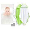 Picture of BAMBOO QUEEN 2 Pack Baby Bath Towel - Rayon Made from Bamboo, Ultra Soft Hooded Towels for Kids - X Large Size for 0-7 Yrs (White and Green, 37.5 x 37.5 Inch)