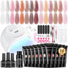 Picture of JEWHITENY Poly Extension Gel Nail Kit With 48W LED Nail Lamp 14 Colors Builder Extension Gel All-in-One French Kit Nail Art Design Beginner Kit