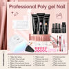 Picture of JEWHITENY Poly Extension Gel Nail Kit With 48W LED Nail Lamp 14 Colors Builder Extension Gel All-in-One French Kit Nail Art Design Beginner Kit