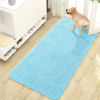 Picture of OLANLY Dog Door Mat for Muddy Paws 47x24, Absorbs Moisture and Dirt, Absorbent Non-Slip Washable Mat, Quick Dry Chenille, Mud Mat for Dogs, Entry Indoor Door Mat for Inside Floor, Blue