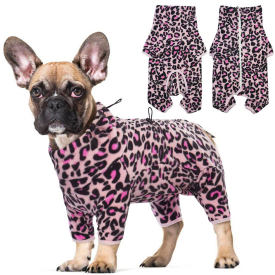 Picture of ROZKITCH Dog Winter Coat Soft Fleece Pullover Pajamas, Pet Windproof Warm Cold Weather Jacket Vest with Reflective Zipper, Onesie Jumpsuit Apparel Outfit Clothes for Small Medium Large Dog Pink 3XL