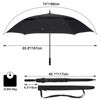 Picture of G4Free 72 Inch Automatic Open Golf Umbrella Extra Large Oversize Double Canopy Vented Windproof Waterproof Stick Umbrellas (Carbon black)