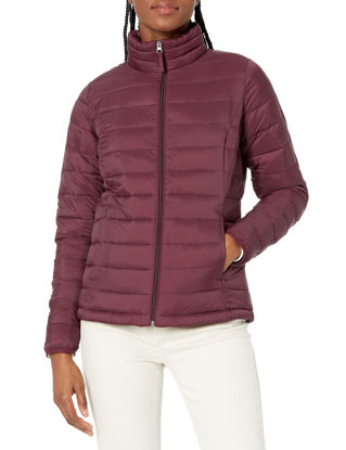 Picture of Amazon Essentials Women's Lightweight Long-Sleeve Water-Resistant Packable Puffer Jacket (Available in Plus Size), Burgundy, XX-Large