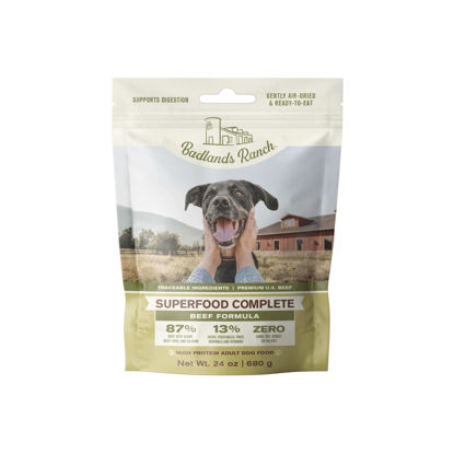 Picture of BADLANDS RANCH by Katherine Heigl- Superfood Complete Beef Formula Adult Dog Food, Air-Dried, High Protein, Zero Fillers, Superfood Nutrition (24 oz.)