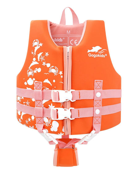 Picture of Gogokids Kids Swim Vest with Dual Adjustable Strap, Toddler Swim Vest for Kids 20-30-40-50-60 lbs, Child Swimming Pool Jackets for 2,3,4,5,6,7,8 Years Girls Learn to Swim