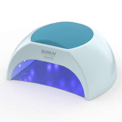 Picture of SUNUV SUN2C 48W UV Light for Nails,UV LED Nail Lamp with 4 Timer Settings,LED Nail Light Compatible with All Gel Types, Quick Drying Nail Dryer Blue