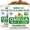 Picture of BARK&SPARK Omega 3 for Dogs - 360 Fish Oil Treats for Dog Shedding, Skin Allergy, Itch Relief, Hot Spots Treatment - Joint Health - Skin and Coat Supplement - EPA & DHA Fatty Acids - Salmon Oil -Bacon