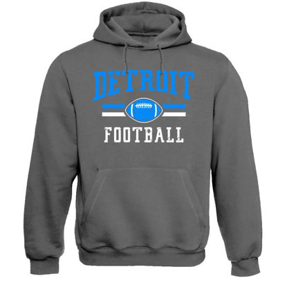 Picture of Xtreme Apparrel Detroit Football Men's Vintage Fan Hoodie Sweatshirt (Charcoal Hoodie, XL)