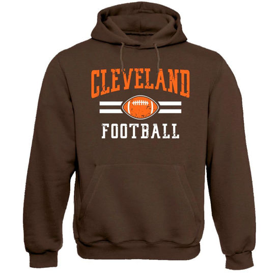 Picture of Xtreme Apparrel Cleveland Football Men's Vintage Fan Hoodie Sweatshirt (Chocolate Hoodie, M)