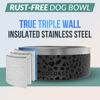 Picture of Coldest Dog Bowl - Anti Rust Metal & Non Slip Dog Bowls Large, Spill Proof Heavy Duty 3 Layers Insulated Dog Bowl - Food and Water Bowl for Dogs, Cats & Pets, Dishwasher Safe (100 oz, Black Leopard)