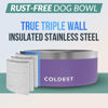 Picture of Coldest Dog Bowl - Anti Rust Metal & Non Slip Dog Bowls Large, Spill Proof Heavy Duty 3 Layers Insulated Dog Bowl - Food and Water Bowl for Dogs, Cats & Pets, Dishwasher Safe (100 oz, Galaxy Purple)