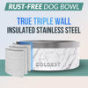 Picture of Coldest Dog Bowl - Anti Rust Metal & Non Slip Dog Bowls Large, Spill Proof Heavy Duty 3 Layers Insulated Dog Bowl - Food and Water Bowl for Dogs, Cats & Pets, Dishwasher Safe (100 oz, Carrara Marble)