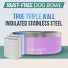 Picture of Coldest Dog Bowl, Anti Rust Metal & Non Slip Dog Bowls Large, Spill Proof Heavy Duty 3 Layers Insulated Dog Bowl, Food & Water Bowl for Dogs, Cats, Dishwasher Safe (100 oz, Saturns Purple Glitter)