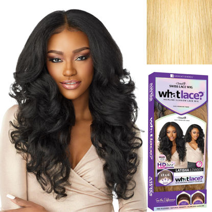 Picture of Sensationnel What lace 13x6 wigs - latisha synthetic wig cloud 9 with preplucked hairline hd lace - Whatlace Latisha (613 BLONDE)