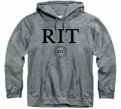 Picture of Barnesmith Rochester Institute of Technology Tigers Hooded Sweatshirt, Heritage, Charcoal Grey, Small