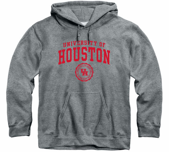 Picture of Barnesmith University of Houston Cougars Hooded Sweatshirt, Heritage, Charcoal Grey, Medium