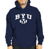 Picture of Campus Colors Adult Arch & Logo Soft Style Gameday Hooded Sweatshirt (BYU Cougars - Blue, Medium)