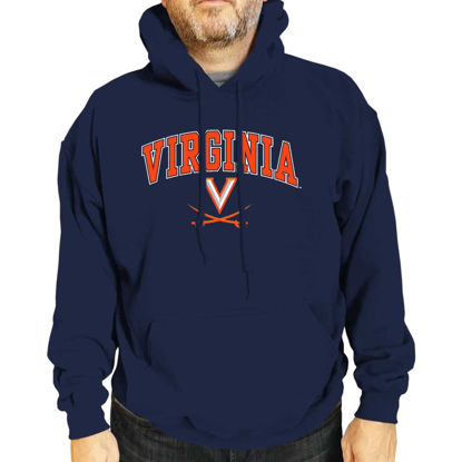 Picture of Campus Colors Adult Arch & Logo Soft Style Gameday Hooded Sweatshirt (Virginia Cavaliers - Blue, X-Large)