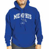 Picture of Campus Colors Adult Arch & Logo Soft Style Gameday Hooded Sweatshirt (Memphis Tigers - Blue, XX-Large)