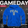 Picture of Campus Colors Adult Arch & Logo Soft Style Gameday Hooded Sweatshirt (Tulsa Golden Hurricane - Blue, Small)