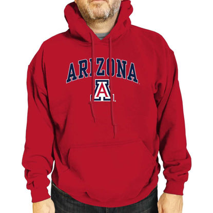 Picture of Campus Colors Adult Arch & Logo Soft Style Gameday Hooded Sweatshirt (Arizona Wildcats - Red, Small)