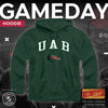 Picture of Campus Colors Adult Arch & Logo Soft Style Gameday Hooded Sweatshirt (UAB Blazers - Green, Small)