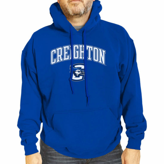 Picture of Campus Colors Adult Arch & Logo Soft Style Gameday Hooded Sweatshirt (Creighton Bluejays - Blue, Medium)