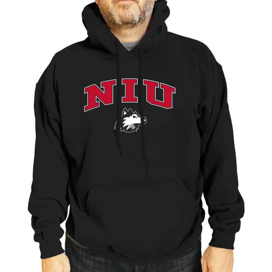 Picture of Campus Colors Adult Arch & Logo Soft Style Gameday Hooded Sweatshirt (Northern Illinois Huskies - Black, Medium)