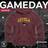 Picture of Campus Colors Adult Arch & Logo Soft Style Gameday Hooded Sweatshirt (Loyola Chicago Ramblers - Red, Small)