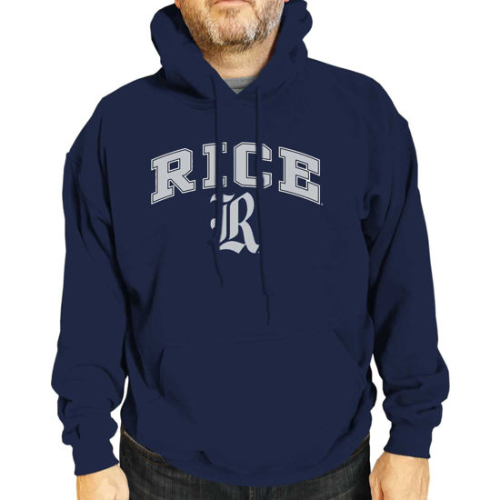 Picture of Campus Colors Adult Arch & Logo Soft Style Gameday Hooded Sweatshirt (Rice Owls - Blue, Medium)