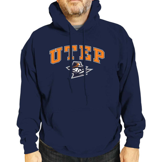 Picture of Campus Colors Adult Arch & Logo Soft Style Gameday Hooded Sweatshirt (UTEP Miners - Blue, Medium)