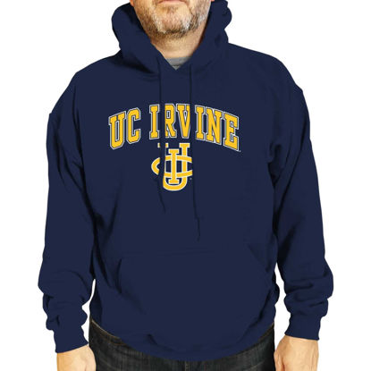 Picture of Campus Colors Adult Arch & Logo Soft Style Gameday Hooded Sweatshirt (UC-Irvine Anteaters - Blue, Medium)