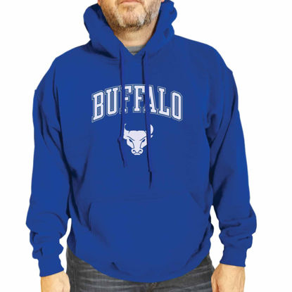 Picture of Campus Colors Adult Arch & Logo Soft Style Gameday Hooded Sweatshirt (Buffalo Bulls - Blue, Small)