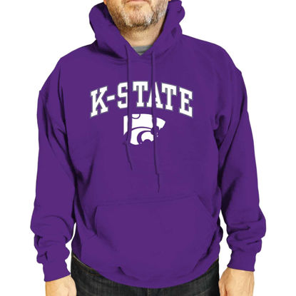 Picture of Campus Colors Adult Arch & Logo Soft Style Gameday Hooded Sweatshirt (Kansas State Wildcats - Purple, Small)