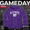 Picture of Campus Colors Adult Arch & Logo Soft Style Gameday Hooded Sweatshirt (Kansas State Wildcats - Purple, Small)