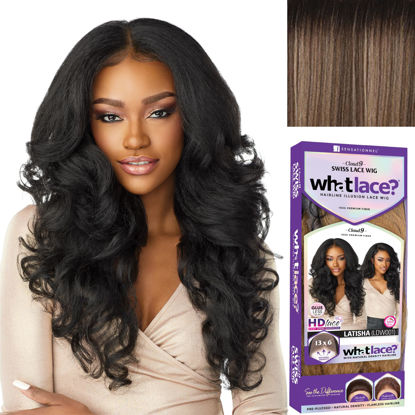 Picture of Sensationnel What lace 13x6 wigs - latisha synthetic wig cloud 9 with preplucked hairline hd lace - Whatlace Latisha (FLAMBOYAGEMOCHA)