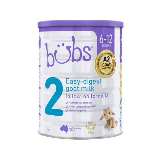 Picture of Bubs Goat Milk Follow On Formula Stage 2, Babies 6-12 months, Made with Fresh Goat Milk, 28.2 oz