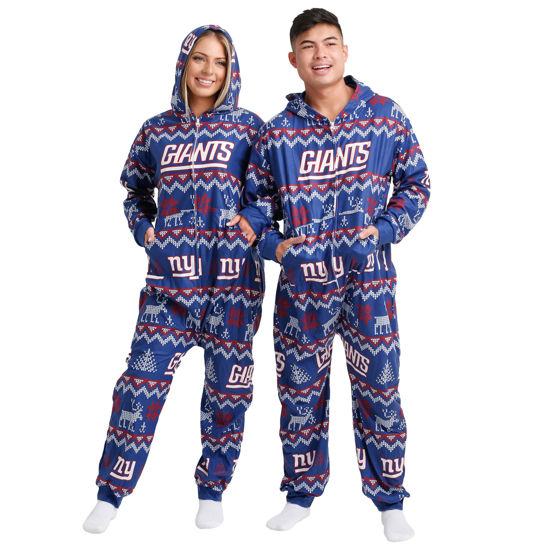 Picture of FOCO New York Giants NFL Ugly Pattern One Piece Pajamas - S