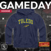 Picture of Campus Colors Adult Arch & Logo Soft Style Gameday Hooded Sweatshirt (Toledo Rockets - Blue, Medium)