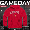 Picture of Campus Colors Adult Arch & Logo Soft Style Gameday Hooded Sweatshirt (Illinois State Redbirds - Red, Small)