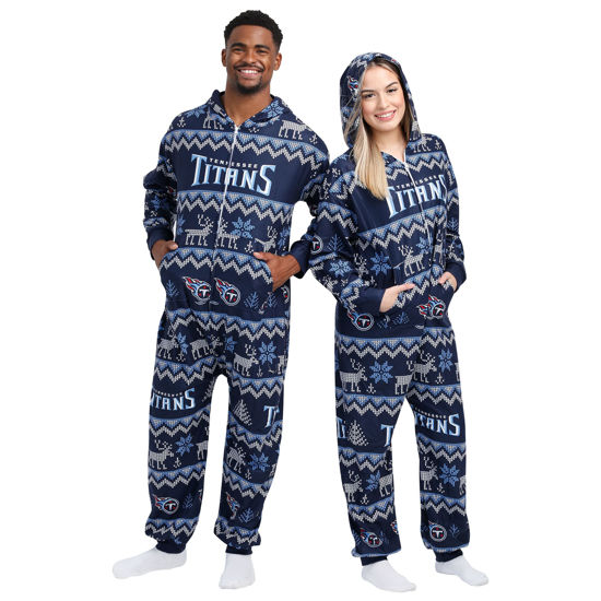 Picture of FOCO Tennessee Titans NFL Ugly Pattern One Piece Pajamas - 2XL