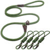 Picture of Fida Durable Slip Lead Dog Leash Bulk Pack of 5, Heavy Duty 1/2" x 6 FT Comfortable Strong Rope Slip Leash for Large, Medium & Small Dogs No Pulling Pet Training Leash with Highly Reflective (Green)