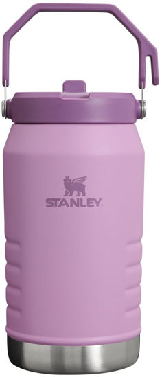 Picture of Stanley IceFlow Stainless Steel Water Jug with Straw, Vacuum Insulated Water Bottle for Home and Office, Reusable Tumbler with Straw Leak Resistant Flip, Lilac, 64 OZ / 1.90 L