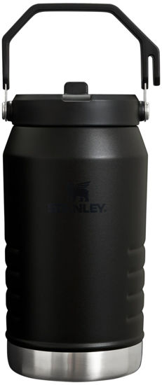 Picture of Stanley IceFlow Stainless Steel Water Jug with Straw, Vacuum Insulated Water Bottle for Home and Office, Reusable Tumbler with Straw Leak Resistant Flip, Black, 64OZ